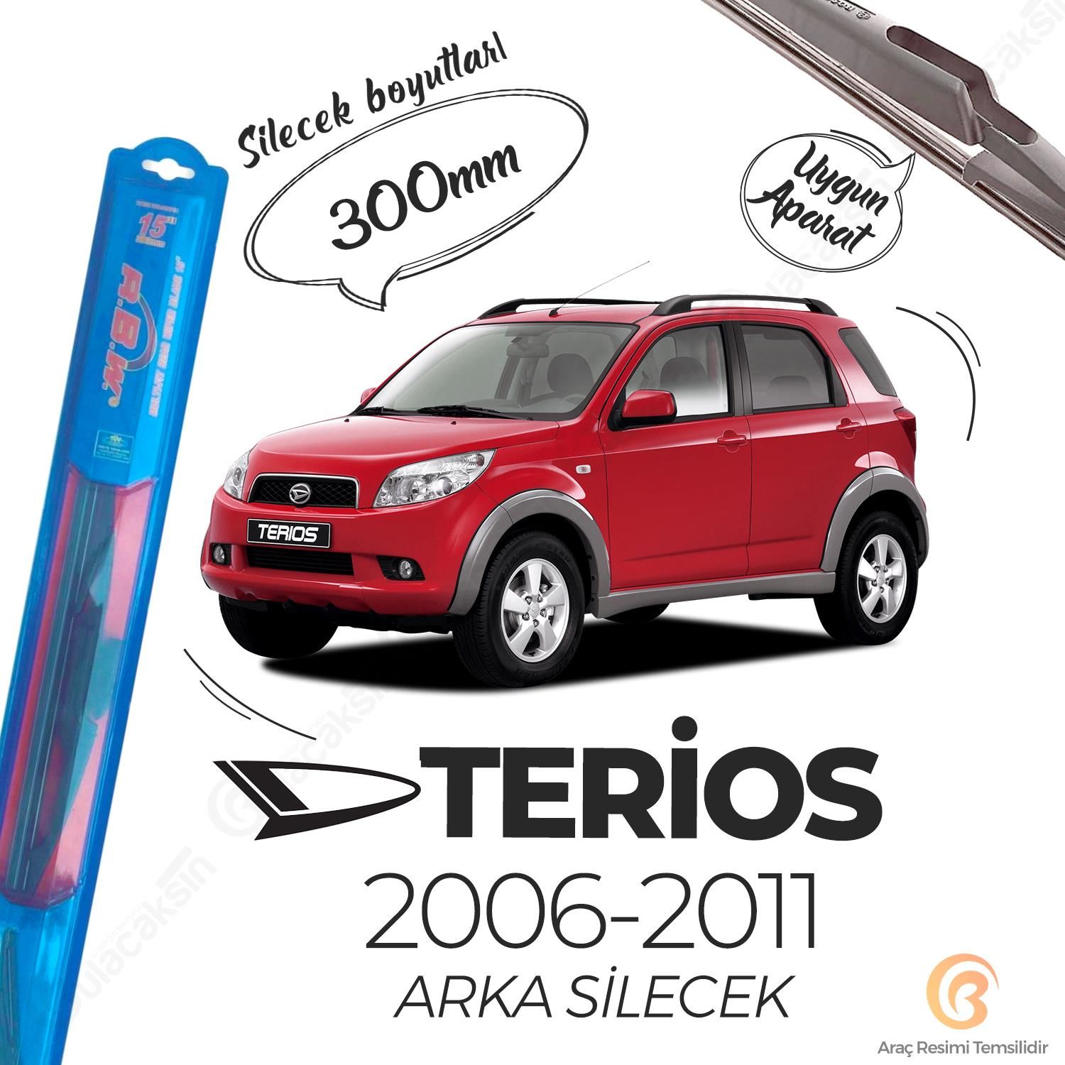 RBW Arka Silecek Daihatsu Terios 2006-2011 ile uyumlu