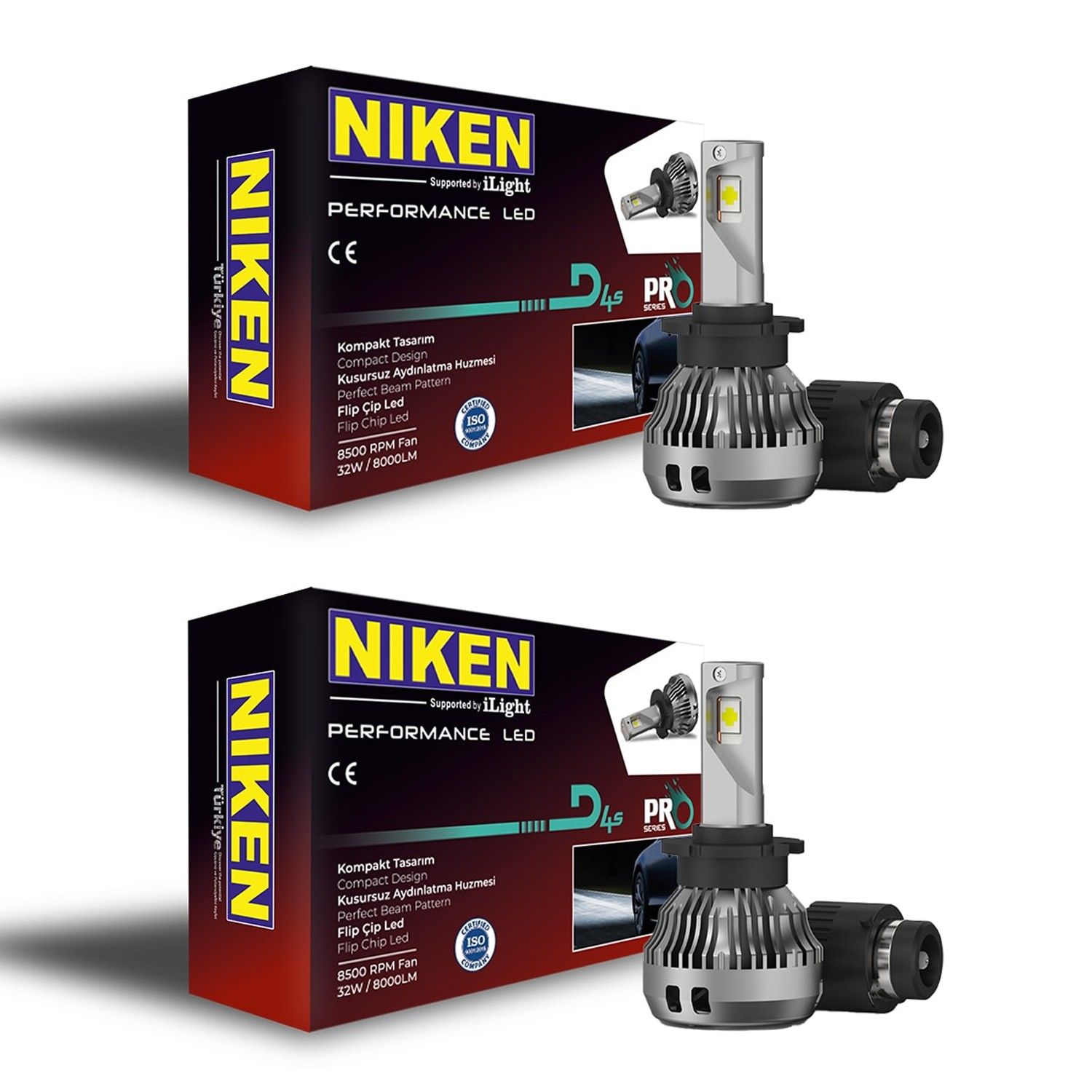 Niken D4s Led Xenon Beyaz Işık 8000 Lümen 2 Adet