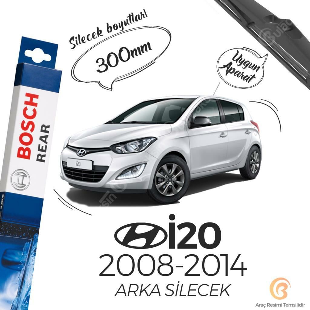 Bosch Rear Hyundai i20 2008 - 2014 Arka Silecek - H309