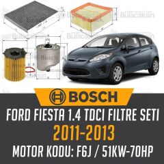 Ford Fiesta 1.4 TDCI Euro 5 2011 - 2013 Bosch Filtre Bakım Seti