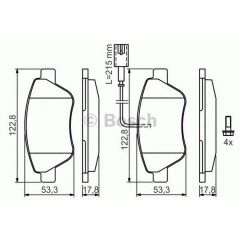 Fiat Linea 1.3 JTD 2007 - 2017 Ön Fren Balata Takımı - Bosch