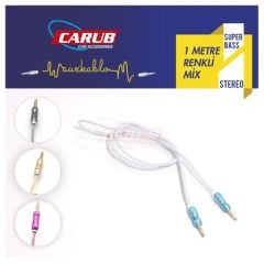 Carub Altın Uçlu Aux Giriş Ses Kablosu 1 Metre (Renk Çeşitleri)