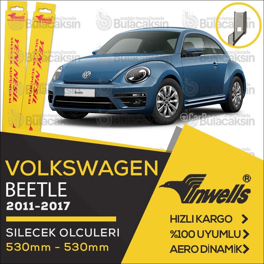 İnwells Muz Silecek Takımı Volkswagen Beetle 2011-2017 ile uyumlu