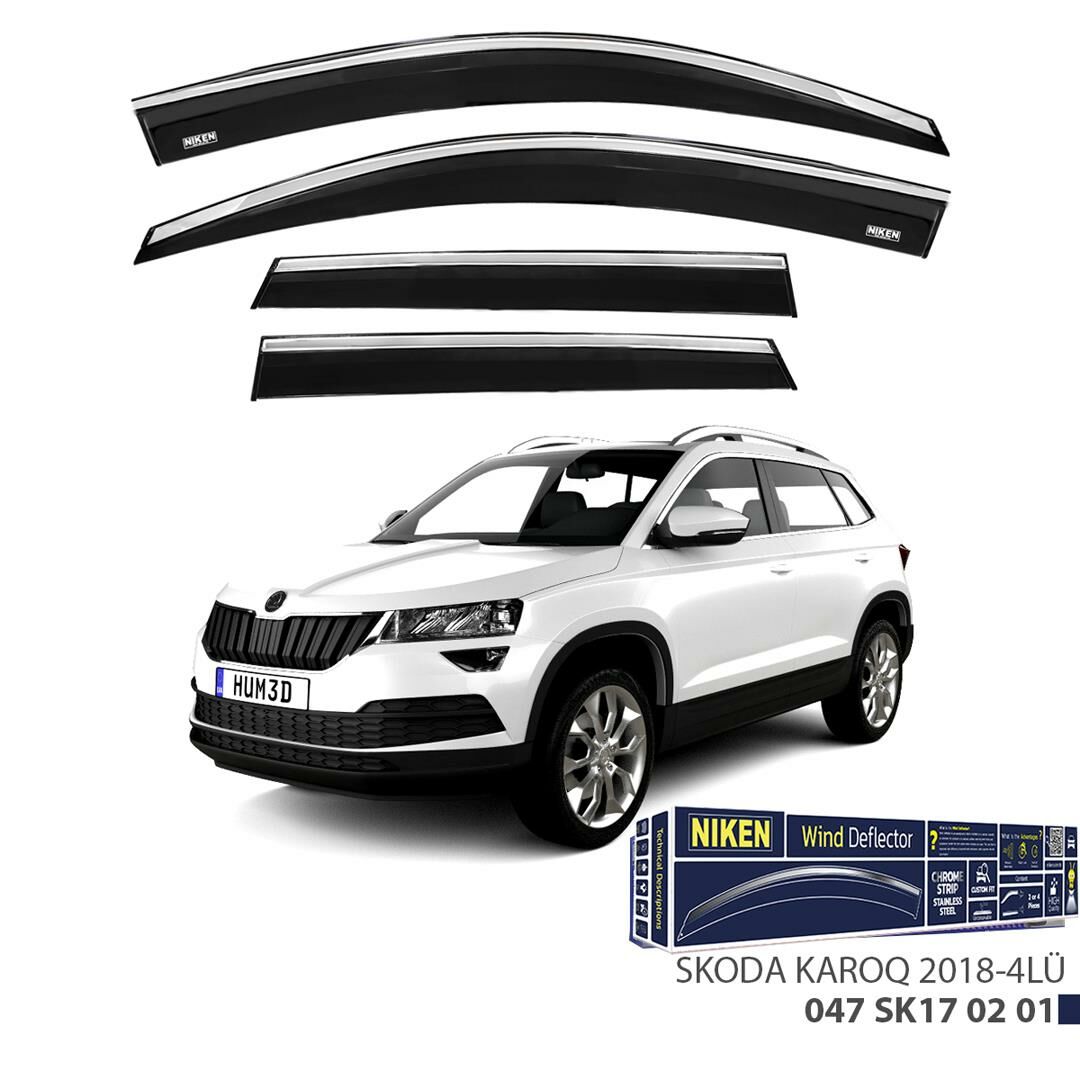 Niken Kromlu Cam Rüzgarlığı Skoda Karoq 2018 ve Sonrası ile uyumlu