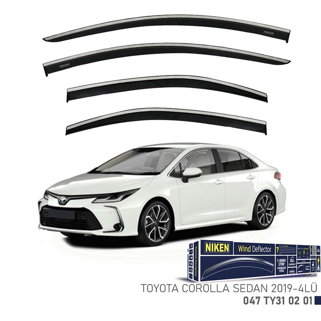 Niken Kromlu Cam Rüzgarlığı Toyota Corolla Sedan 2019-2022 ile uyumlu