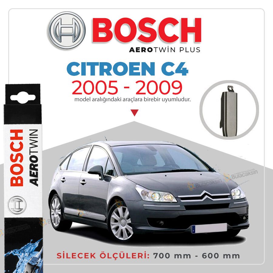 Bosch Aerotwin Muz Silecek Takımı Citroen C4 2004-2009 ile uyumlu