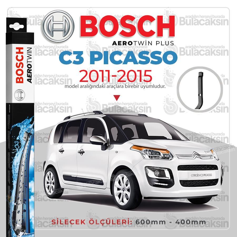 Bosch Aerotwin Muz Silecek Takımı C3 Picasso 2011-2015 ile uyumlu