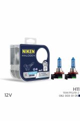 Niken 12V 55W H11 Halojen Beyaz Işık Ampul 5000K 1450 Lumen