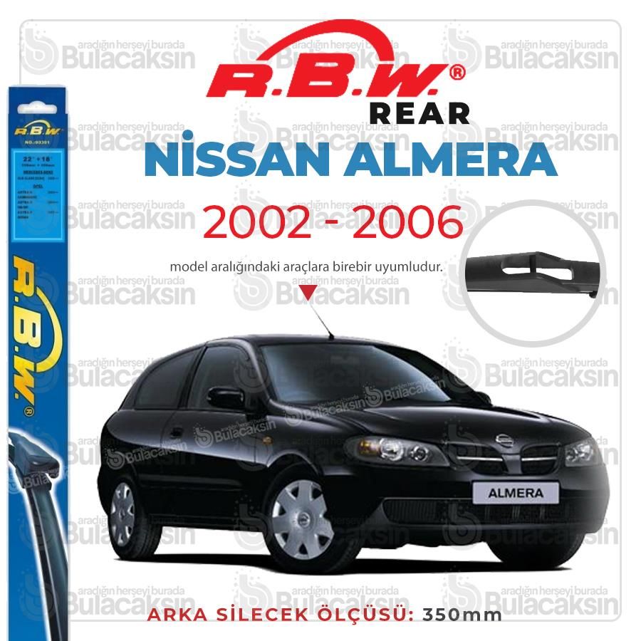 RBW Arka Silecek Nissan Almera HB 2002-2016 ile uyumlu