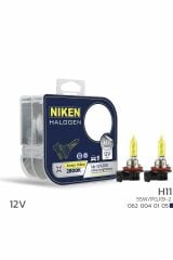 Niken Yellow 12V 55W H11 Halojen Sarı Işık Ampul 2800K 1550 Lumen