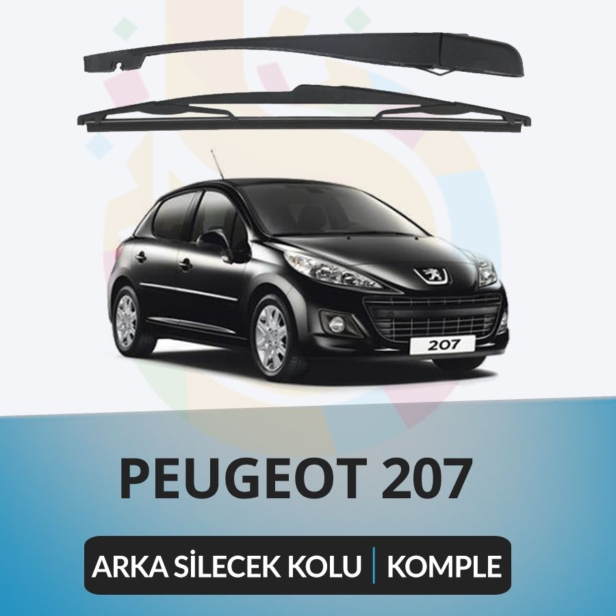Peugeot 207 2006-2012 Komple Arka Silecek Kolu Ve Süpürgesi