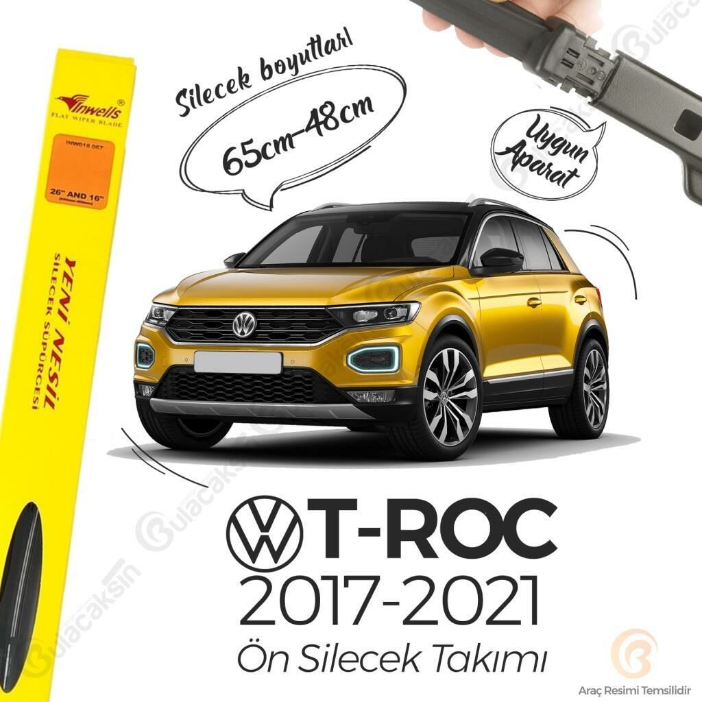 İnwells Muz Silecek Takımı Volkswagen T-ROC 2017-2019 ile uyumlu