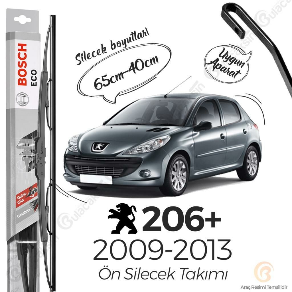 Bosch ECO Peugeot 206+ 2009 - 2013 Ön Silecek Takımı