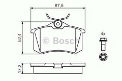 Vw Golf 5 Arka Fren Balatası 1.6 Fsi 115 Hp 2004-2009 Bosch