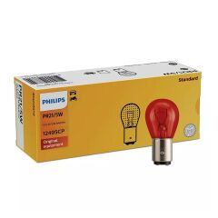 Philips 12V Ampul PR21/5W Kırmızı Ters 1016 - 12495CP / 10 ADET