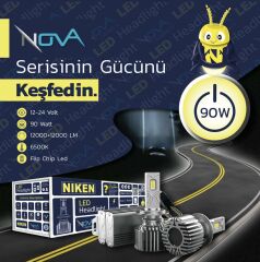 Nova Serisi 24.000 Lümen 90W 9005 (HB3) Led Xenon Far Ampulü