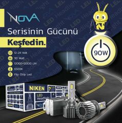 Nova Serisi 24.000 Lümen 90W H4 Led Xenon Far Ampulü