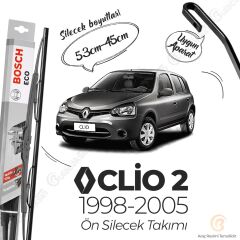 Bosch Eco Ön Silecek Takımı Renault Clio 2 1998-2005 ile uyumlu