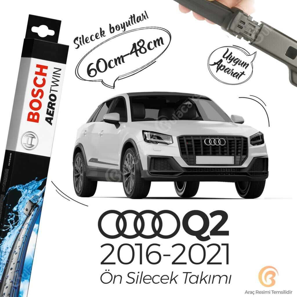 Bosch Aerotwin Muz Silecek Takımı Audi Q2 2016-2021 ile uyumlu