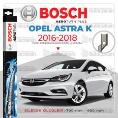 Bosch Aerotwin Muz Silecek Takımı Opel Astra K 2016-2018 ile uyumlu