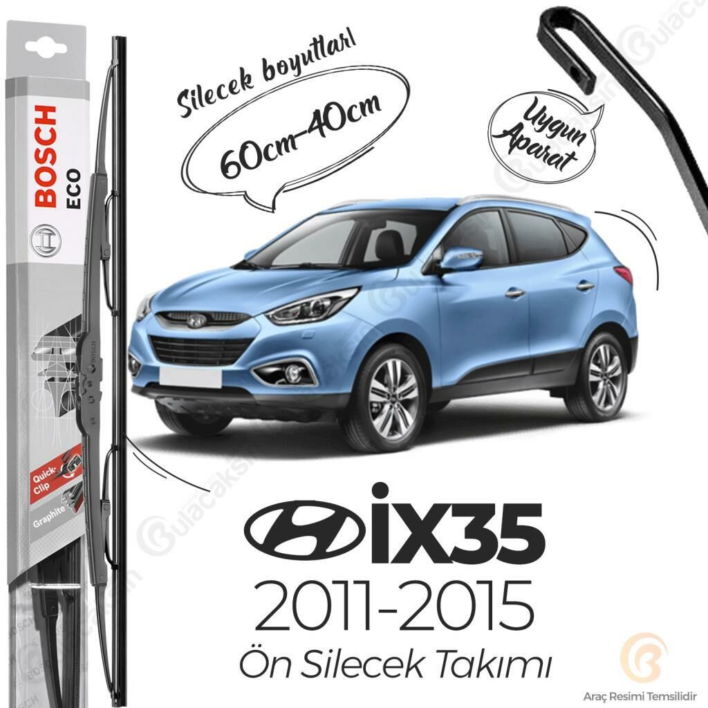 Bosch Eco Ön Silecek Takımı Hyundai iX35 2011-2015 ile uyumlu