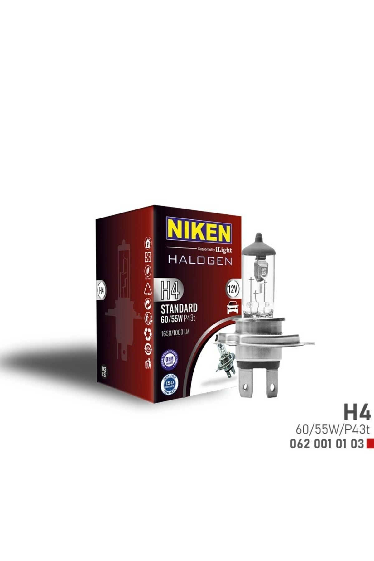 NIKEN H4 60W/55W HALOJEN AMPUL P43t