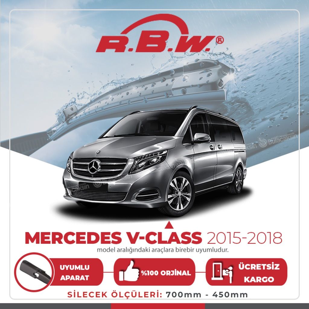 RBW Muz Silecek Takımı Mercedes V-Class 2015-2018 ile uyumlu