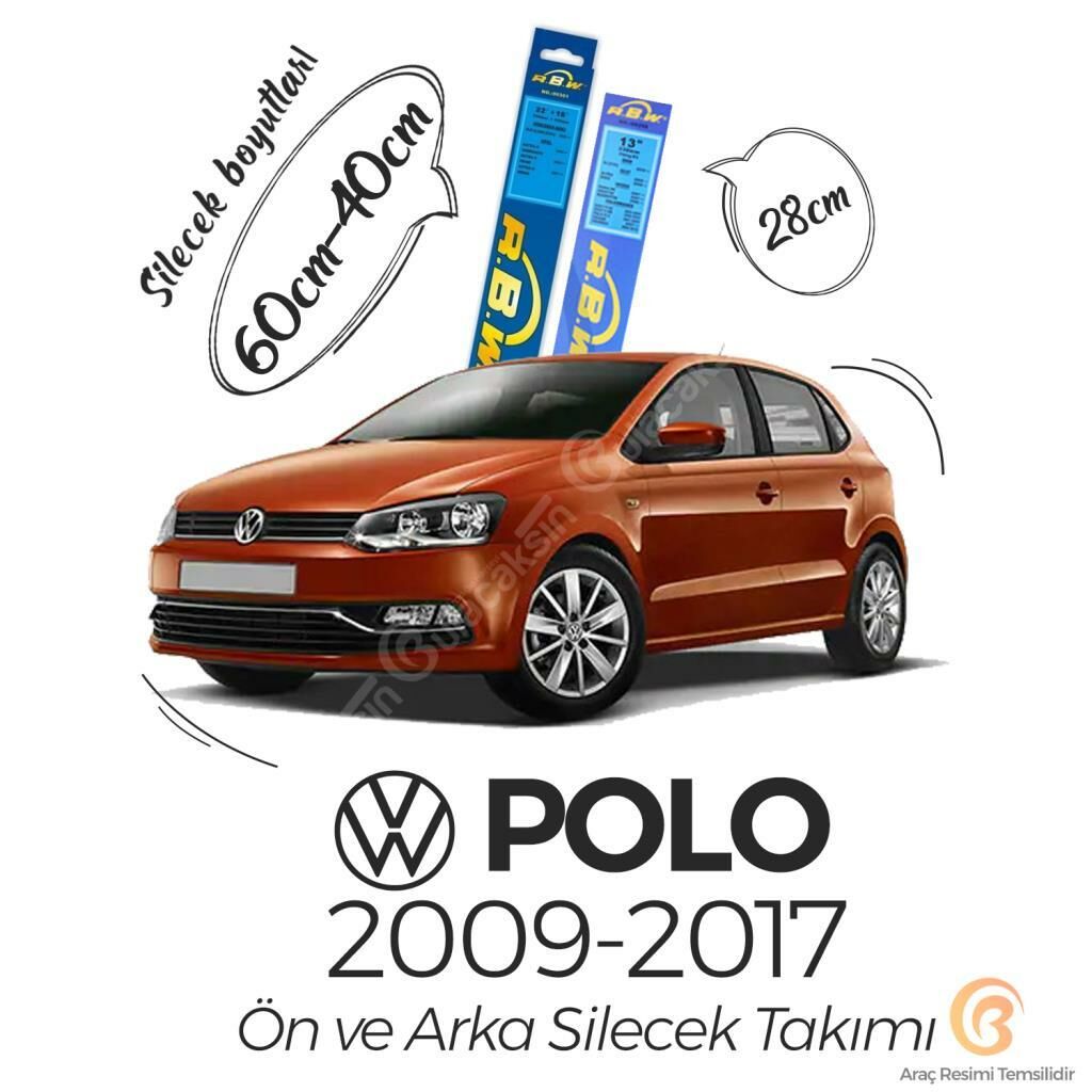 RBW Ön ve Arka Silecek Seti Volkswagen Polo 2009-2017 ile uyumlu
