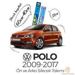 RBW Ön ve Arka Silecek Seti Volkswagen Polo 2009-2017 ile uyumlu
