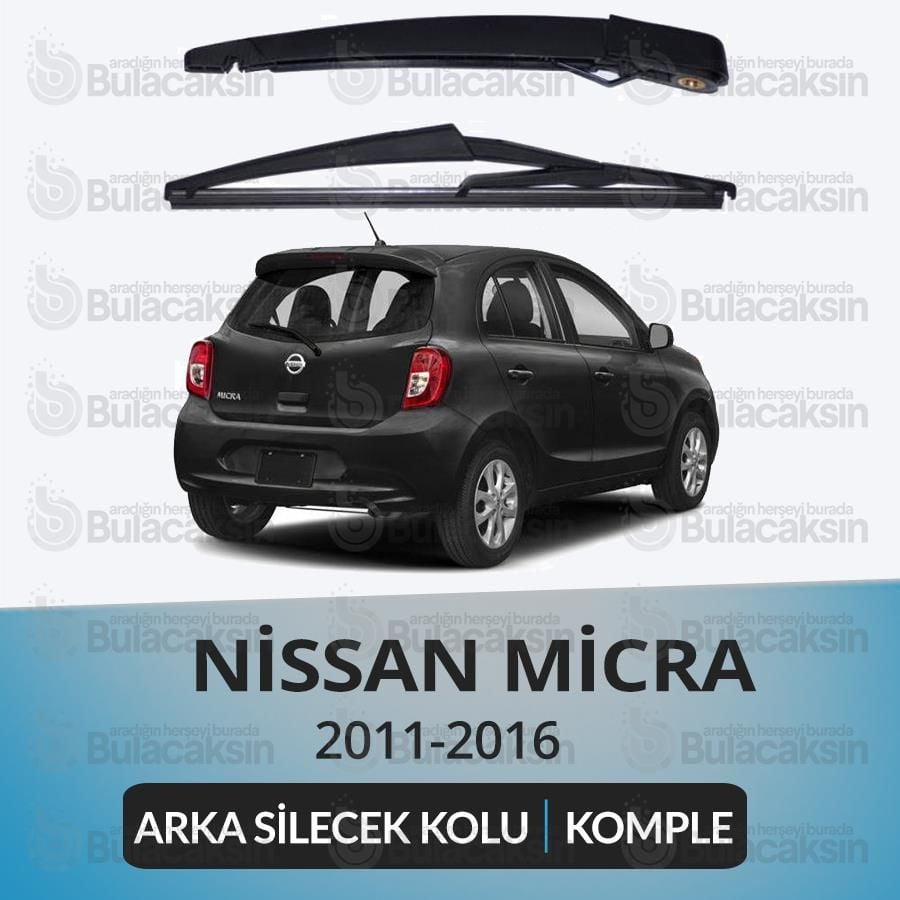 Nissan Micra K12E 2002-2005 Komple Arka Silecek Kolu Ve Süpürgesi