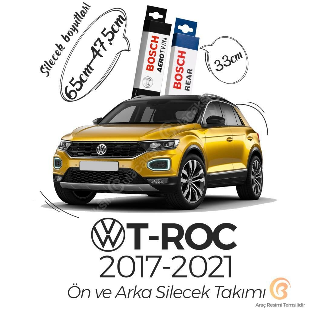 Bosch Aerotwin Volkswagen T-ROC 2017-2021 Ön - Arka Silecek Seti