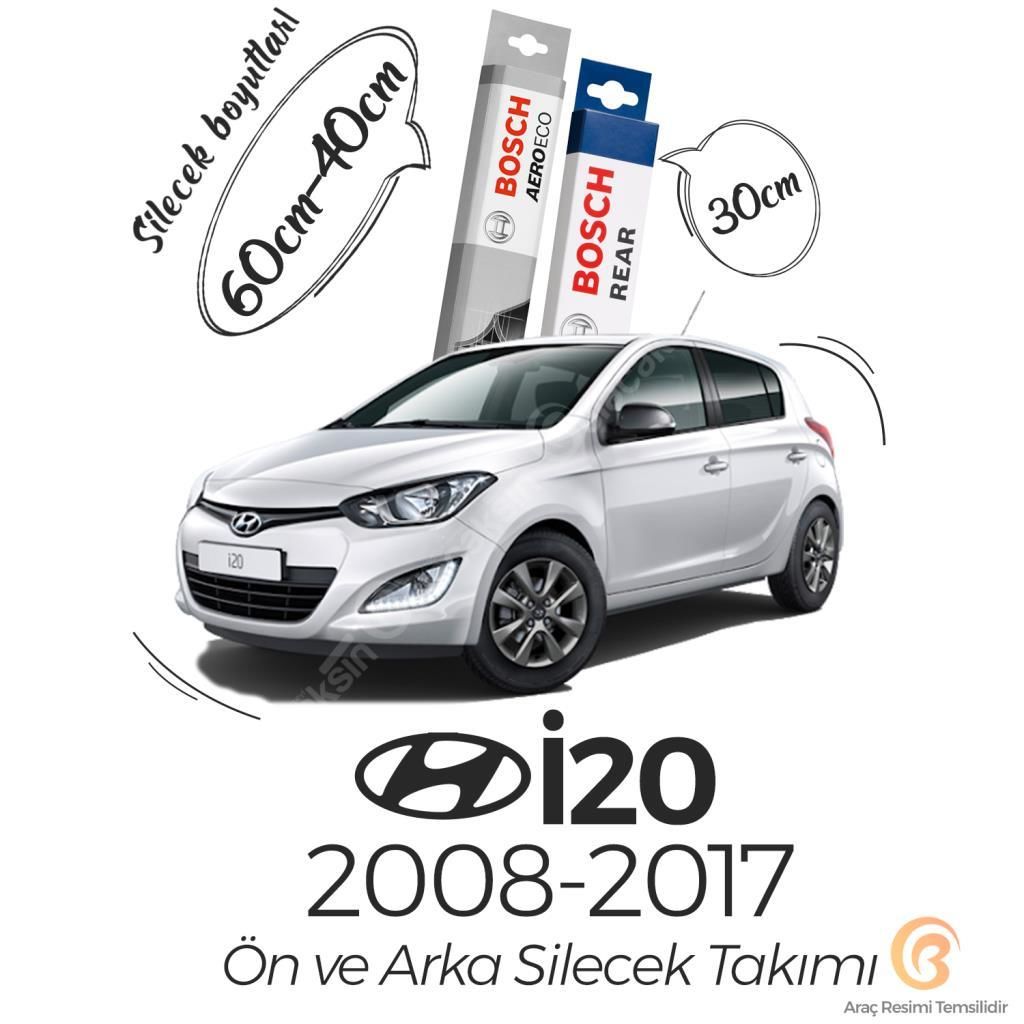 Hyundai i20 Ön ve Arka Silecek Takımı (2008-2014) Bosch Aeroeco