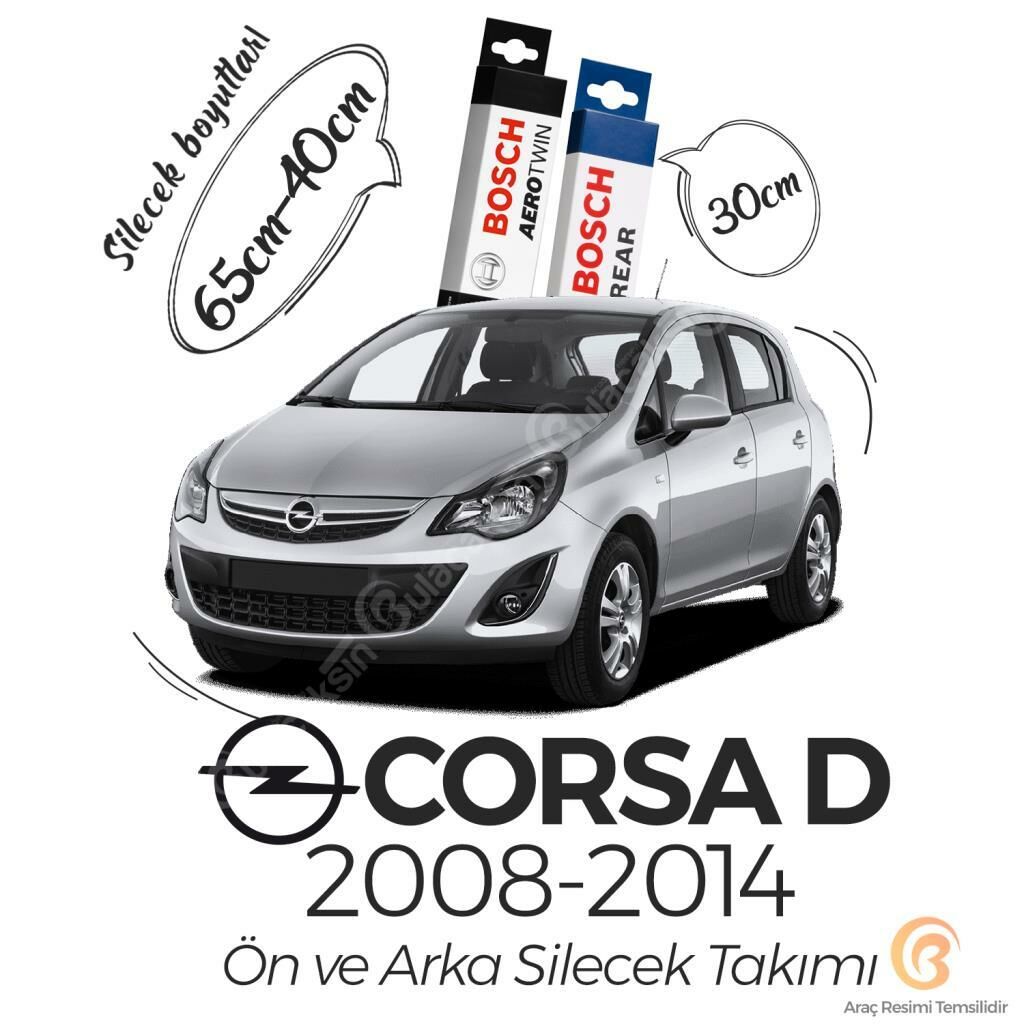Bosch Aerotwin Ön-Arka Silecek Takımı Opel Corsa D 2006-2014 ile uyumlu