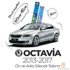 RBW Ön ve Arka Silecek Seti Skoda Octavia 2013-2017 ile uyumlu