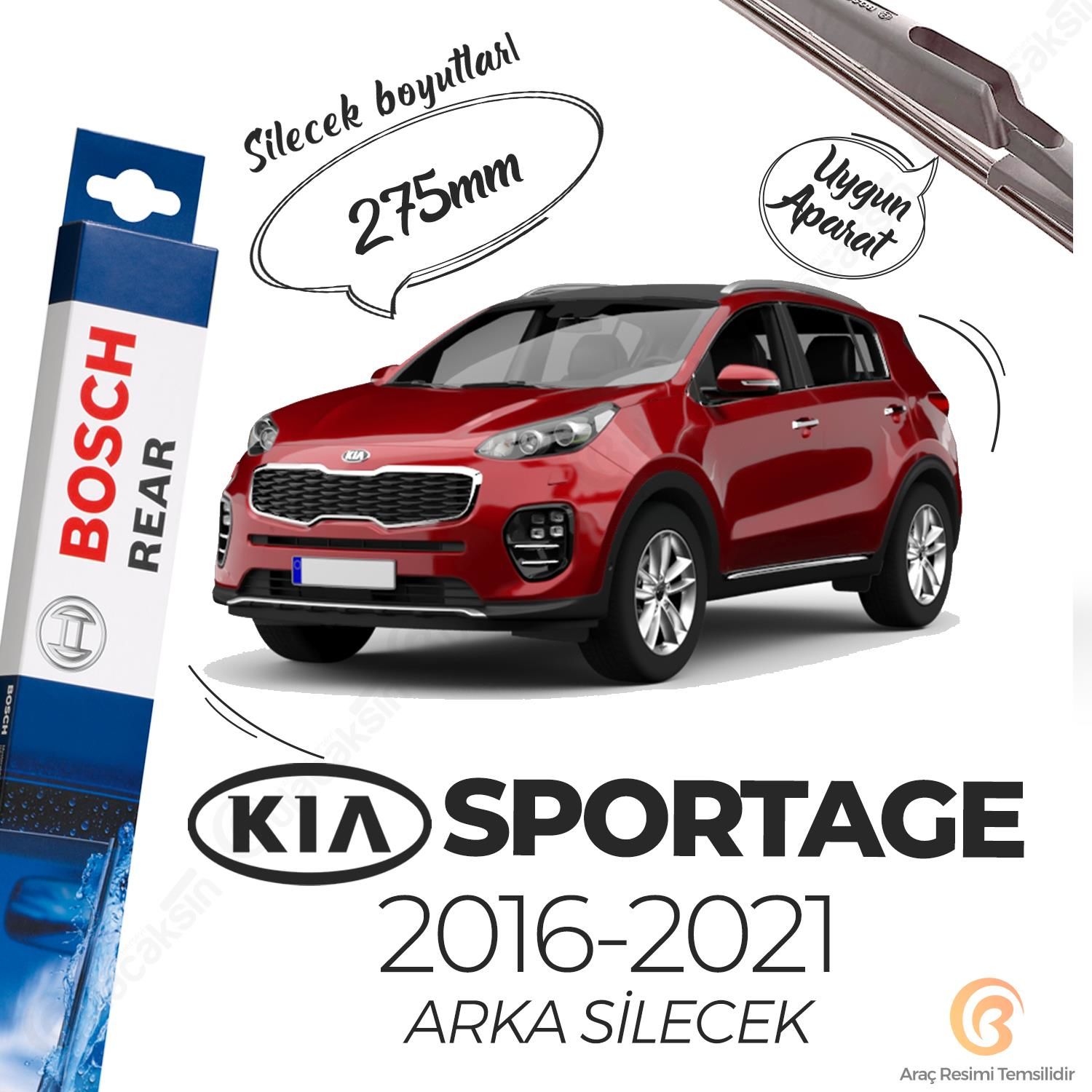 Bosch Rear Arka Silecek Kia Sportage 2016-2021 ile uyumlu