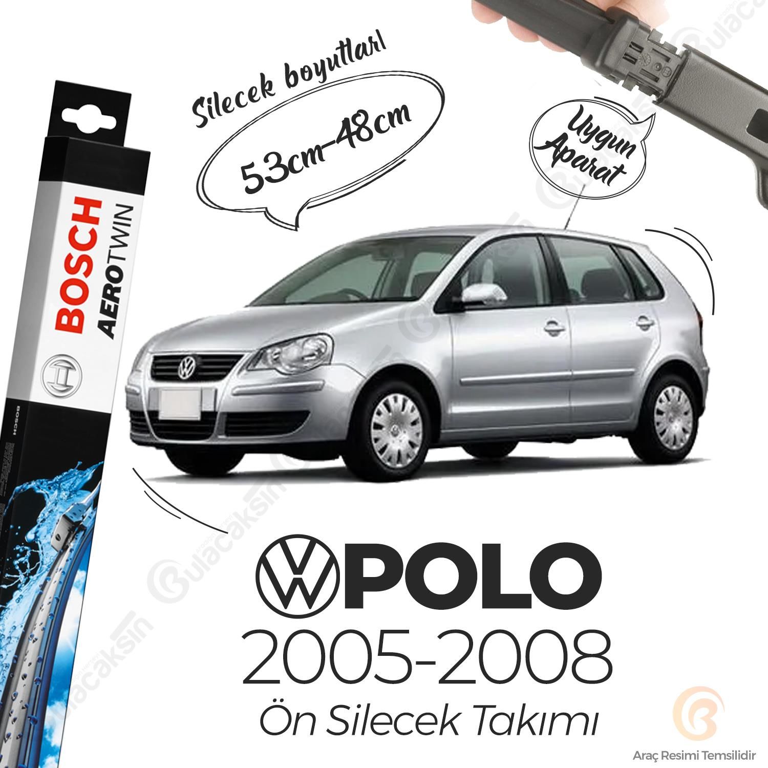 Bosch Aerotwin Muz Silecek Takımı Volkswagen Polo 2005-2008 ile uyumlu