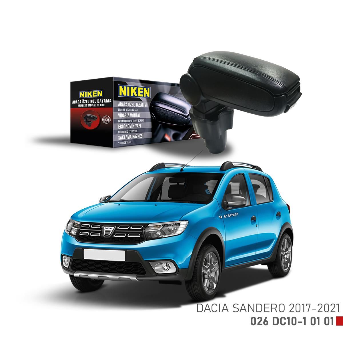Dacia Sandero Araca Özel Kol Dayama Kolçak 2017-2021 Arası Niken