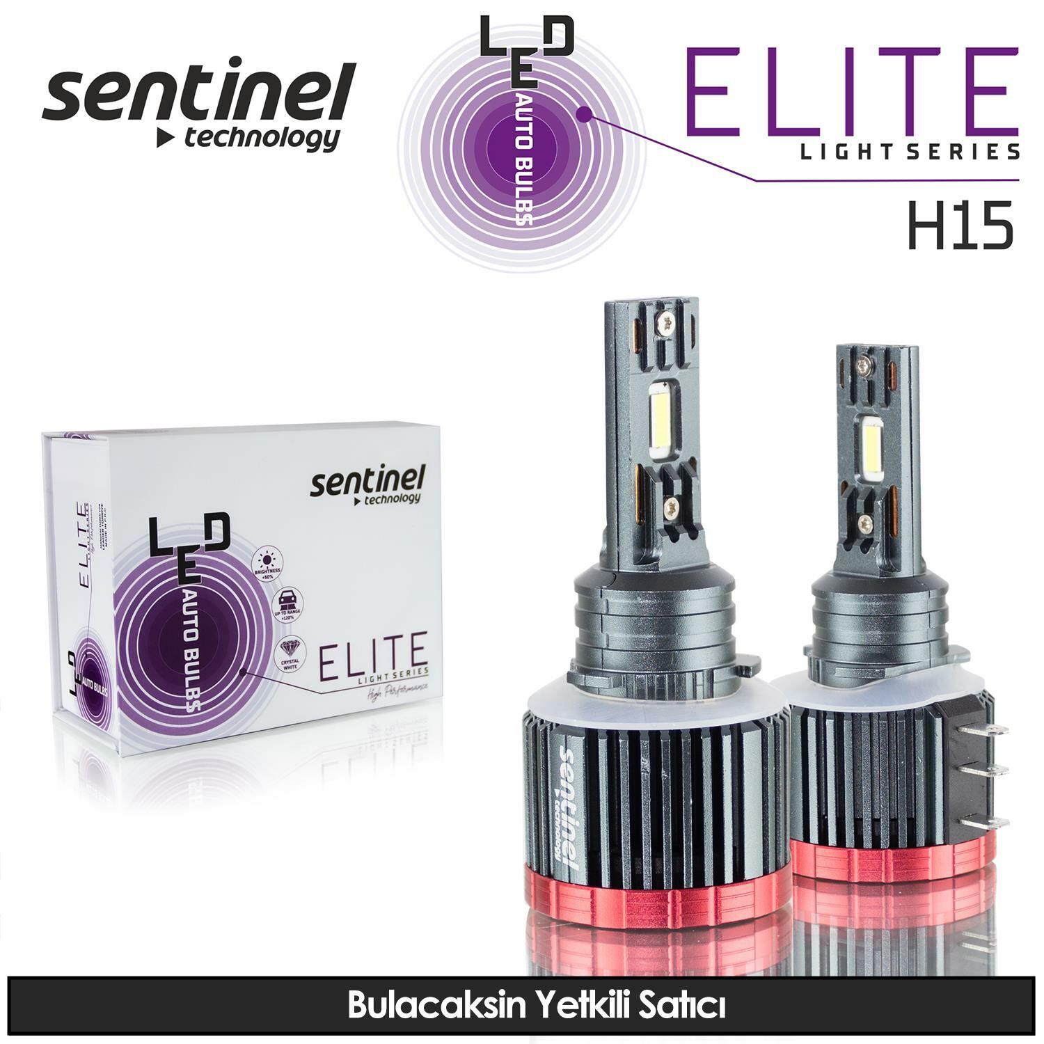 Sentinel Elite H15 Led Xenon Ampülü 65w 12v 12000 Lumen 6500 Kelvin Beyaz Işık