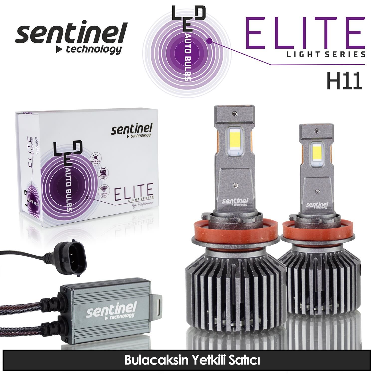 Sentinel Elite H11 Led Xenon Ampülü 65w 12v 12000 Lumen 6500 Kelvin Beyaz Işık