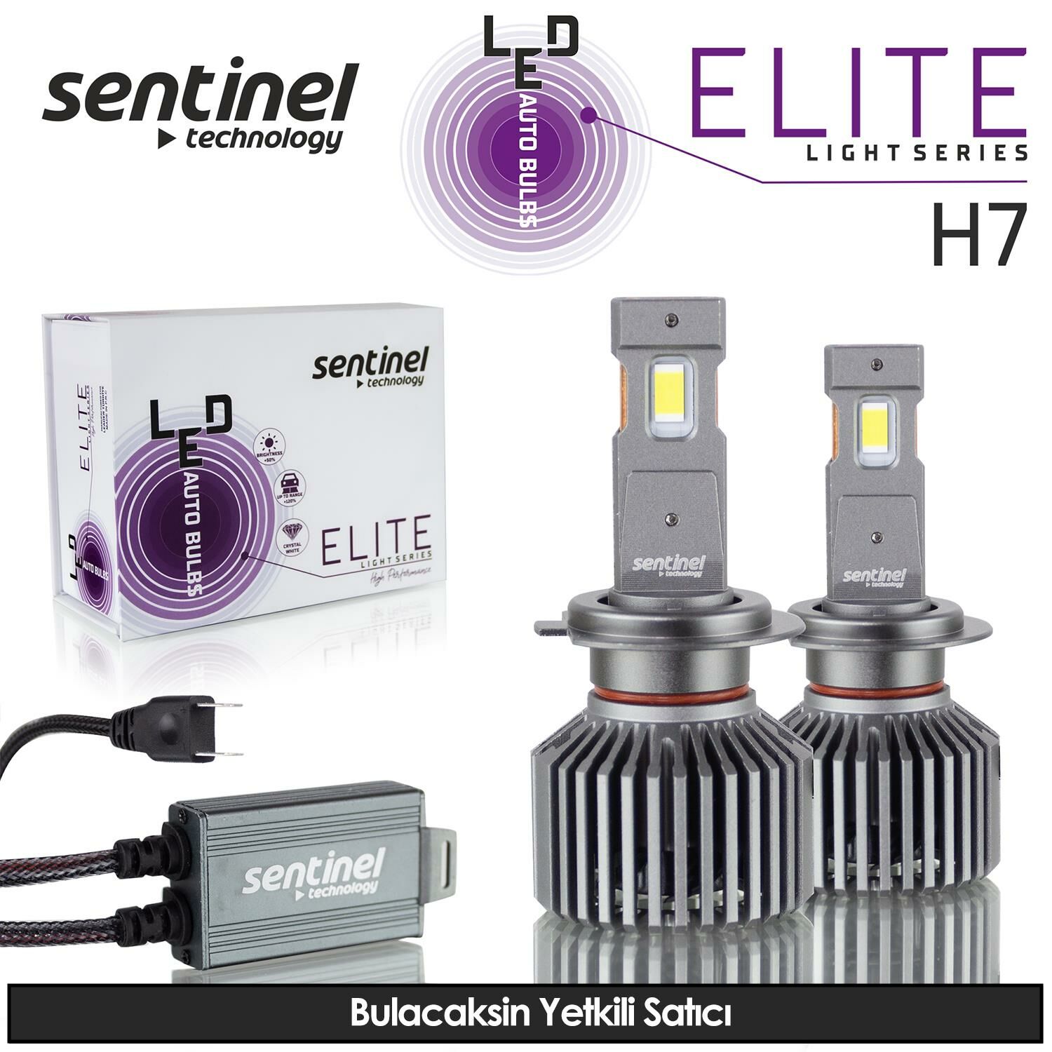 Sentinel Elite H7 Led Xenon Ampülü 65w 12v 12000 Lumen 6500 Kelvin Beyaz Işık
