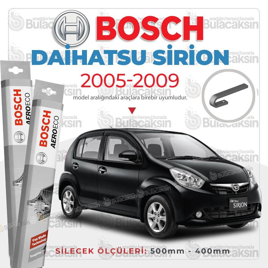 Daihatsu Sirion Muz Silecek Takımı (2005-2009) Bosch Aeroeco