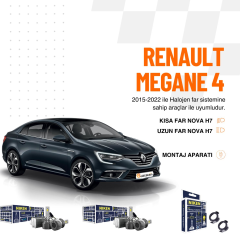Niken Nova Serisi Renault Megane 4 ile uyumlu Kısa+Uzun Led Xenon Seti