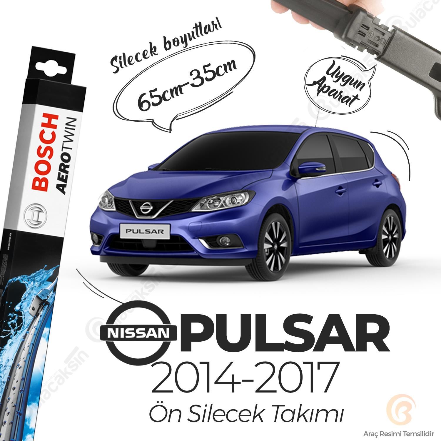 Bosch Aerotwin Muz Silecek Takımı Nissan Pulsar 2014-2017 ile uyumlu