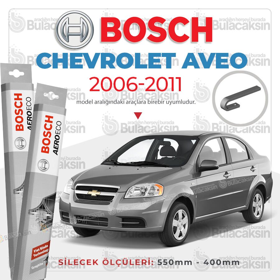 Chevrolet Aveo Sedan Muz Silecek Takımı (2006-2011) Bosch Aeroeco