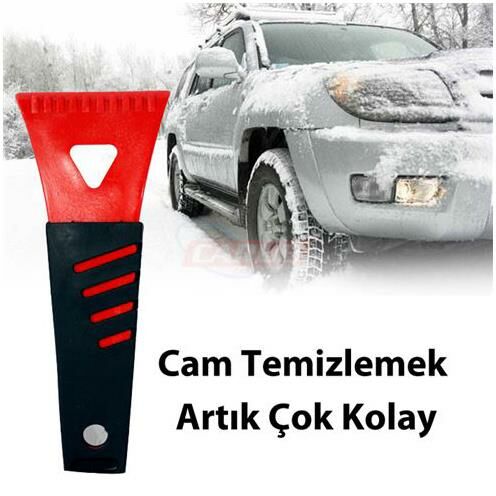 CARUB Buz Kazıyıcısı Kırmızı Plastik Muhafazalı