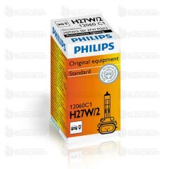 Philips H27 12V 27W Eğri Soketli +%30 Fazla ışık 12060C1