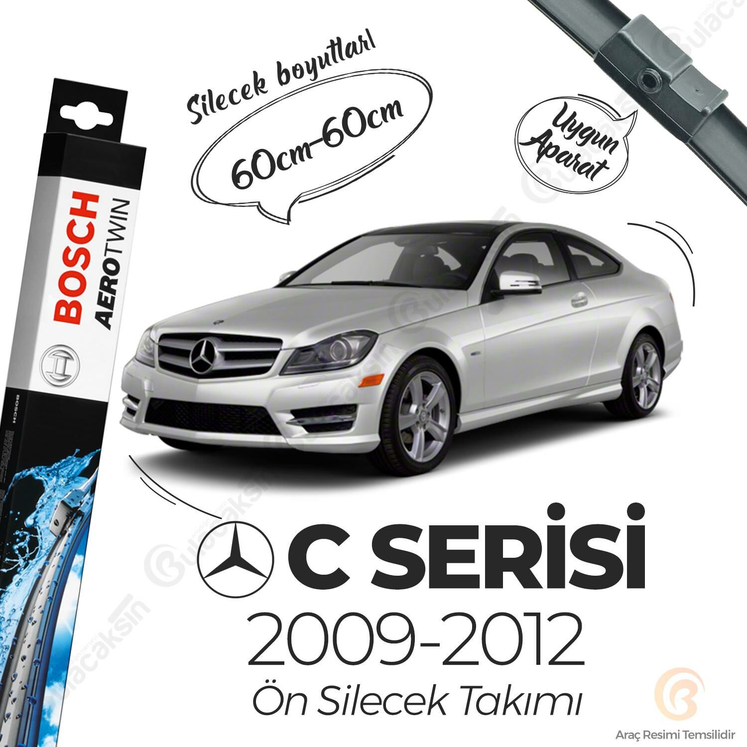 Mercedes C W204 Ön Muz Silecek Takımı (2009-2012) Bosch Aerotwin