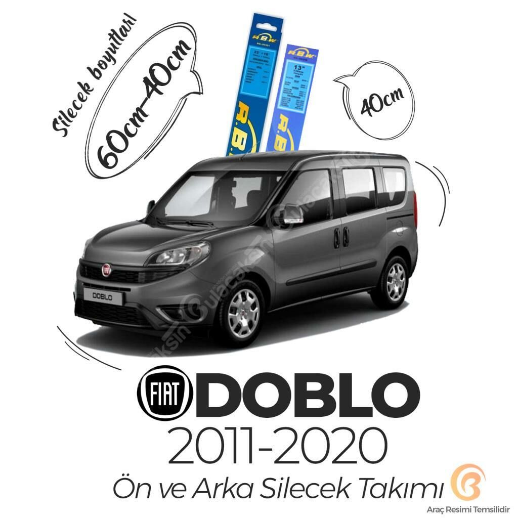 RBW Arka ve Ön Silecek Seti Fiat Doblo 2011-2020 ile uyumlu