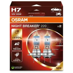 Osram H7 Night Breaker 220 12V %220 Fazla Işık (1 Takım-2 Ad.)