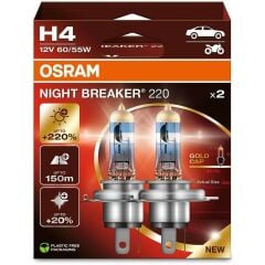 Osram H4 Night Breaker 220 12V %220 Fazla Işık (1 Takım-2 Ad.) Oto Ampul Seti